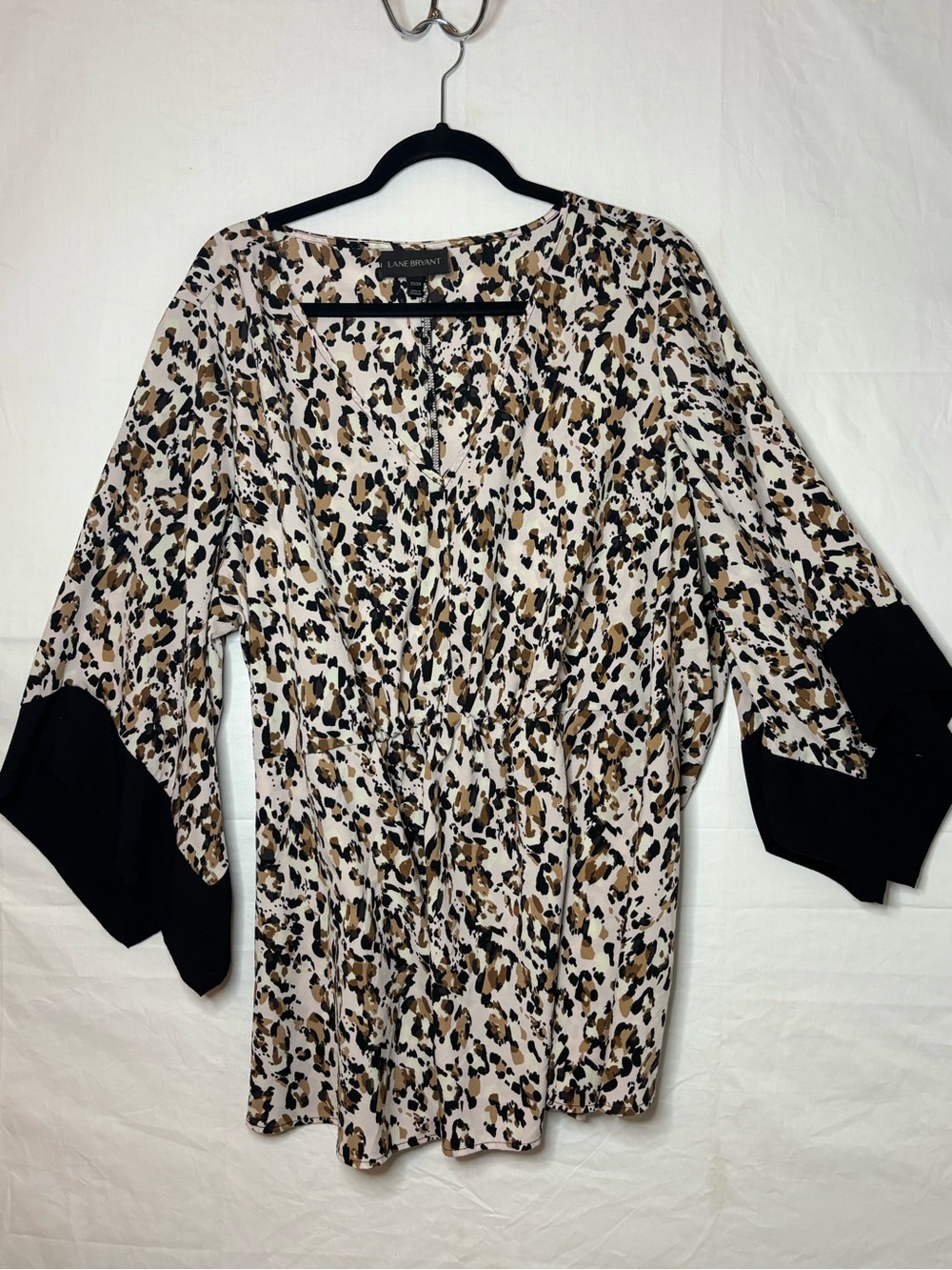 Lane Bryant Beige and Black Leopard Print Tunic